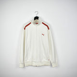 Vintage Puma jumper zip up jacket hoodie pullover sweatshirt windbreaker fleece track in white and red