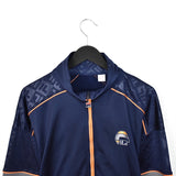 Vintage Adidas zip up track jacket windbreaker sweatshirt longsleeve tee pullover jumper in dark blue and orange