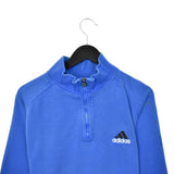 Vintage Adidas quarter zip up jumper hoodie pullover sweatshirt windbreaker track jacket in blue