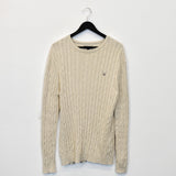 Vintage Gant knit jumper hoodie pullover sweatshirt windbreaker fleece track jacket in cream