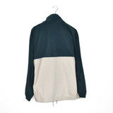 Vintage Kappa soft zip up pullover sweatshirt windbreaker fleece track jacket in green, grey and white