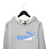 Vintage Puma hoodie pullover sweatshirt windbreaker fleece track jacket in grey