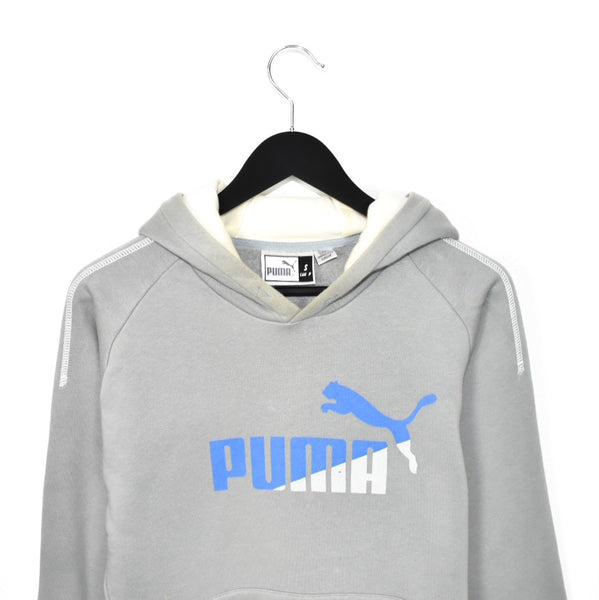 Vintage Puma hoodie pullover sweatshirt windbreaker fleece track jacket in grey