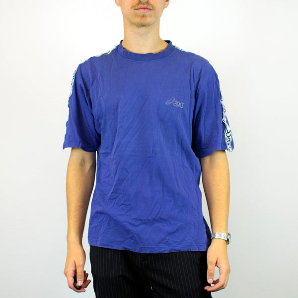 Vintage Asics t-shirt top blouse tee in blue