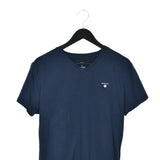 Vintage Gant V-neck t-shirt top blouse tee in dark blue