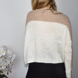 Dorothy Perkins sweatshirt jumper sweater top pullover in white an light brown