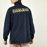 Vintage half zip Napapijri sweatshirt jumper sweater pullover hoodie in navy blue