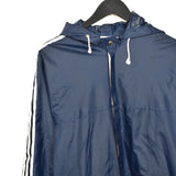 Vintage Adidas trench coat windbreaker zip up tracksuit track jacket trackie sweater jumper sweatshirt pullover long sleeve in dark blue