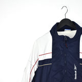 Vintage Reebok windbreaker track jacket tracksuit trackie jumper in white and blue with red stripes