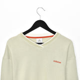 Vintage Adidas jumper hoodie pullover sweatshirt windbreaker track jacket in light grey and orange