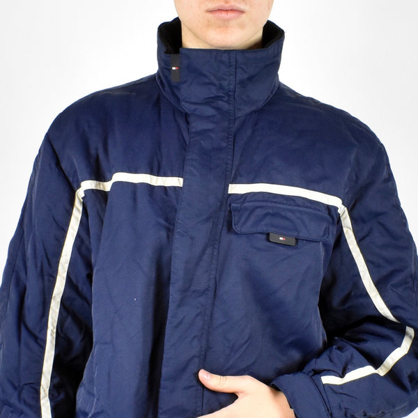 Vintage warm winter Tommy Hilfiger puffer jacket in navy blue