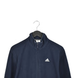 Vintage Adidas zip up fleece jacket sweatshirt longsleeve tee pullover jumper in navy blue