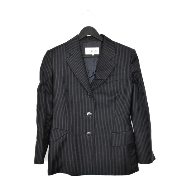 Vintage Gianfranco Ferre blazer bomber jacket windbreaker zip up tracksuit track jacket trackie sweater jumper sweatshirt pullover long sleeve in striped navy