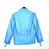 Vintage Sergio Tacchini windbreaker trench puffer jacket track coat in dark grey and orange