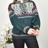 Vintage Salt Lake 2002 knitted sweatshirt jumper sweater top pullover in dark green