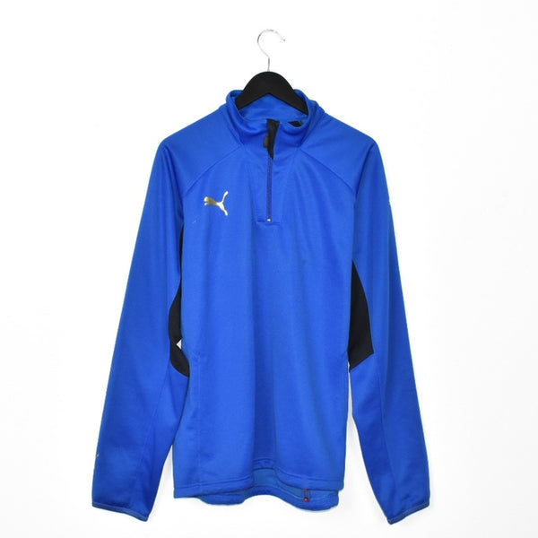 Vintage Puma quarter zip up long sleeve shirt tee blouse top sweatshirt in blue