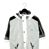 Vintage Champion sleeveless tracksuit track jacket fleece windbreaker in gray, white, black