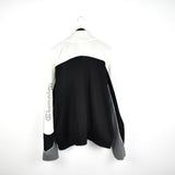 Vintage Champion zip up windbreaker tracksuit track jacket trackie sweater jumper sweatshirt pullover long sleeve in black, white and grey