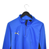 Vintage Puma quarter zip up long sleeve shirt tee blouse top sweatshirt in blue