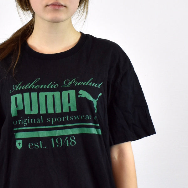 Vintage Puma t-shirt top blouse tee in black