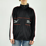 Vintage Reebok tracksuit track jacket fleece windbreaker in black and white