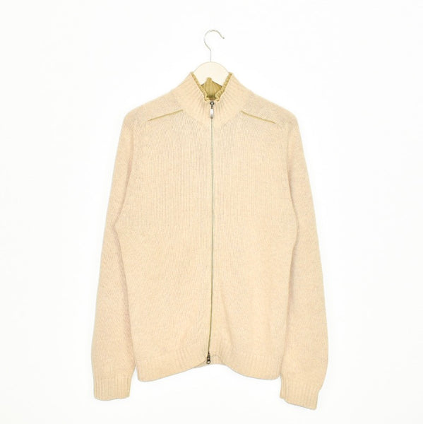 Vintage Tommy Hilfiger full zip fleece zip up sweatshirt jumper sweater pullover hoodie in beige