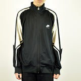 Vintage Nike tracksuit track jacket fleece windbreaker in black and white