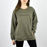Vintage Champion sweatshirt jumper sweater pullover hoodie in khaki