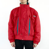 Vintage 80s 90s puffer jacket windbreaker bomber in red and blue details