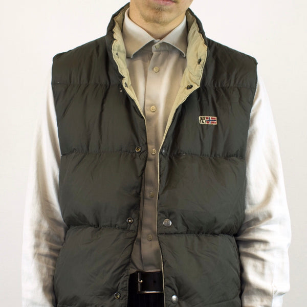 Vintage Napapijri two sided vest jacket in gray or beige