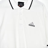 Vintage Adidas polo shirt tee blouse top in white black