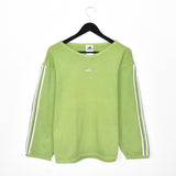 Vintage Adidas V-neck jumper pullover sweatshirt top in light green