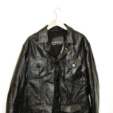 Vintage Aviatrix leather jacket windbreaker fleece track jacket bomber jacket in black
