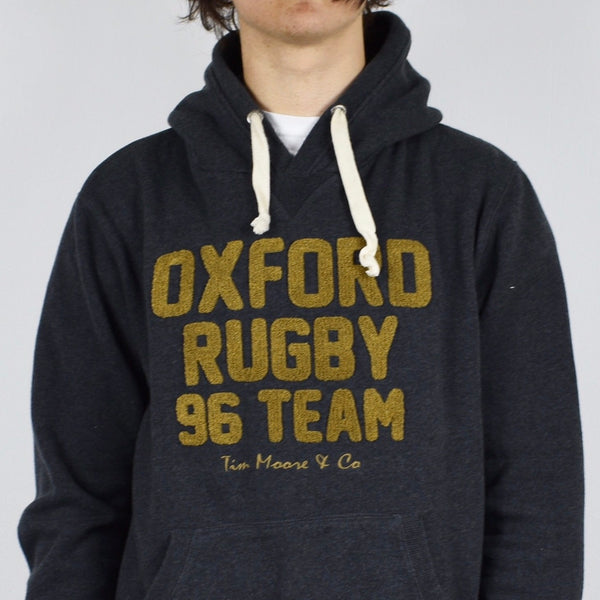 Vintage hoodie sweatshirt sweater jumper pullover oxford rugby team in grey and mustard