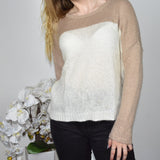 Dorothy Perkins sweatshirt jumper sweater top pullover in white an light brown