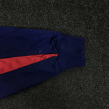 Vintage Adidas tracksuit track jacket fleece windbreaker in navy blue and red