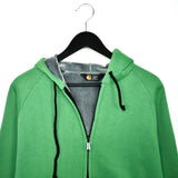 Carhartt lux fur zip up hoodie sweatshirt windbreaker fleece track jacket in green