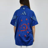 Vintage adidas tracksuit jacket trackie short sleeved in blue and red details