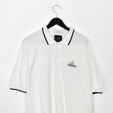 Vintage Adidas polo shirt tee blouse top in white black