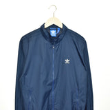 Vintage Adidas bomber jacket fleece windbreaker in dark blue
