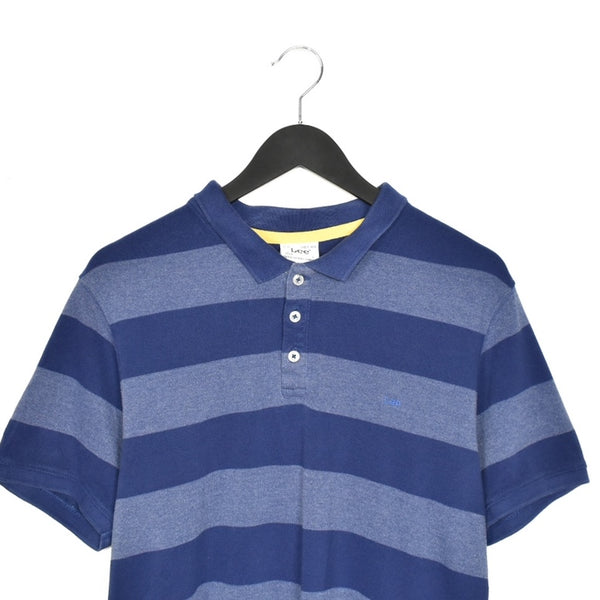 Vintage Lee polo shirt t-shirt tee blouse top in navy and grey