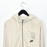 Vintage Nike zip up hoodie pullover sweatshirt windbreaker fleece track jacket in milk white