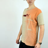 Vintage Puma T shirt tee top blouse in khaki and orange