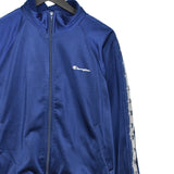 Vintage Champion windbreaker zip up tracksuit track jacket trackie sweater jumper sweatshirt pullover long sleeve in dark blue
