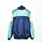 Vintage Adidas track fleece longsleeve tee pullover windbreaker sweatshirt in blue white cyan and yellow