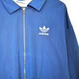 Vintage Adidas denim zip up jacket windbreaker tracksuit track jacket trackie sweater jumper sweatshirt pullover long sleeve in dark blue