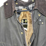 Vintage Barbour fur jacket windbreaker fleece track jacket bomber jacket in dark green