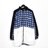 Vintage Reebok windbreaker zip up tracksuit track jacket trackie sweater jumper sweatshirt pullover long sleeve in blue and white