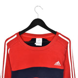 Vintage Adidas jumper hoodie pullover sweatshirt windbreaker track jacket in red white and dark blue