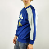 Vintage Adidas sweatshirt jumper sweater pullover hoodie in white and navy blue